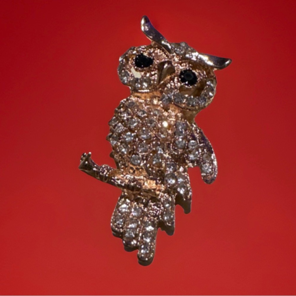 Sparkling Owl Brooch